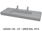 Plan vasque lavabo sur mesure : L 130 à 201 x P 40 à 51 cm, finition lisse mate, 10 couleurs au choix, Anti bactérien, résine Akrytan® teinté dans la masse, Livraison Offerte.